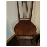 Antique Wooden Dining Chair with Spindle Back