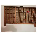 Vintage Wooden Display Drawer with Assorted Miniature Figurines