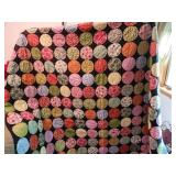 Garnet Hill Double/Queen Quilted Bedspread with Circle Patterns