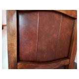 Wood-Framed Accent Chair with Leather Upholstery