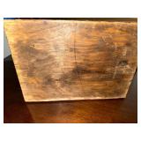 Handcrafted Wooden Toy Chest with Painted House Design