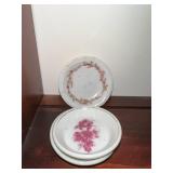 Collection of 12 Vintage Decorative Porcelain Butter Chip Pat Plates with Floral Designs