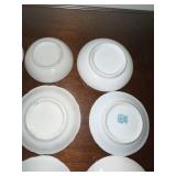 Collection of 12 Vintage Decorative Porcelain Butter Chip Pat Plates with Floral Designs