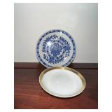 Collection of 10 Vintage Decorative Porcelain Butter Chip Pat Plates with Various Patterns