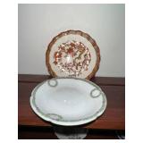 Collection of 10 Vintage Decorative Porcelain Butter Chip Pat Plates with Various Patterns