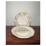 Collection of 10 Vintage Decorative Porcelain Butter Chip Pat Plates with Various Patterns