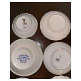 Collection of 10 Vintage Decorative Porcelain Butter Chip Pat Plates with Various Patterns