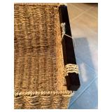 Rectangular Handwoven Seagrass Basket with Wooden Handles