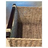 Rectangular Handwoven Seagrass Basket with Wooden Handles