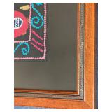 Framed Set of 2 Colorful Embroidered Artworks