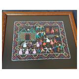 Framed Set of 2 Colorful Embroidered Artworks
