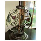 Decorative Table Lamp with Bird Design and Beaded Shade