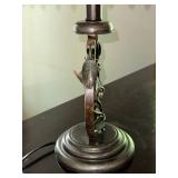 Decorative Table Lamp with Bird Design and Beaded Shade