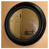 Black Round Wall Mirror with Decorative Frame