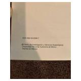 Set of 3 Hand Carved Antique Wooden Animal Masks from Mexico - Wolf, Antelop, and Bird and Mascaras Book