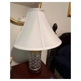 Vintage Crystal Table Lamp with Fabric Shade