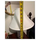 Vintage Crystal Table Lamp with Fabric Shade