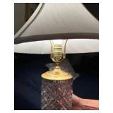 Vintage Crystal Table Lamp with Fabric Shade