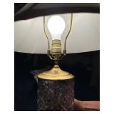 Vintage Crystal Table Lamp with Fabric Shade