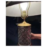 Vintage Crystal Table Lamp with Fabric Shade