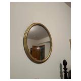 Vintage Oval Wall Mirror with Gold Ornate Frame