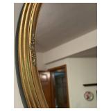 Vintage Oval Wall Mirror with Gold Ornate Frame
