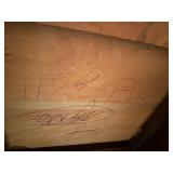 Vintage Wooden Vanity Desk with Glass Top and Six Drawers