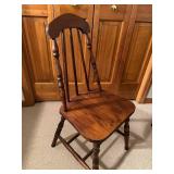 Wooden Windsor-Style Chair with Turned Spindle Back