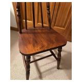 Wooden Windsor-Style Chair with Turned Spindle Back