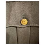 Vintage Military Uniform Jacket with Emblem and Gold Buttons