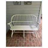 White Painted Wooden Windsor Bench