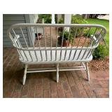 White Painted Wooden Windsor Bench