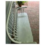 White Painted Wooden Windsor Bench