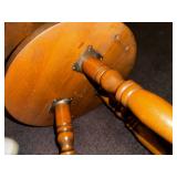 Vintage Wooden Floor Lamp with Built-In Side Table