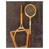 Vintage Tennis Racket Set Including Slazenger and Spalding Models