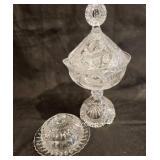 Vintage Crystal Glass Lidded Candy Dish