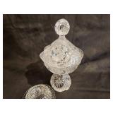 Vintage Crystal Glass Lidded Candy Dish