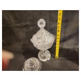 Vintage Crystal Glass Lidded Candy Dish