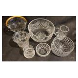 Collection of 7 Assorted Crystal Bowls and Pitcher