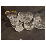 Collection of 7 Assorted Crystal Bowls and Pitcher