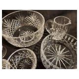 Collection of 7 Assorted Crystal Bowls and Pitcher