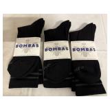 3 Pair of Black Bombas Socks - Large