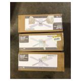 Lot of Littleton 42 in. LED Indoor White Ceiling Fan with Light Kit  Customer Returns See Pictures