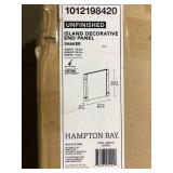 Hampton Bay 38 in. W x 34.5 in. H Kitchen Island Decorative End Panel in Unfinished for CLICKREADY Technology    Customer Returns See Pictures