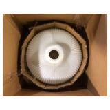 Home Decorators Collection Pompton 12 in. 1-Light Gold Semi-Flush Mount Ceiling Light Fixture with White Ribbed Glass    Customer Returns See Pictures