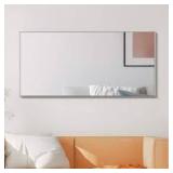 Lirago 22 in. W x 47 in. H Rectangular Metal Framed Bathroom Wall Mirror in Silver Customer Returns See Pictures