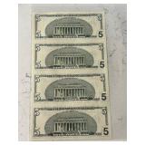 Uncut Sheet of 2003 $5 Dollar Star Notes