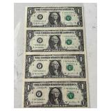 Uncut Sheet of 2003 A $1 Dollar Federal Reserve Notes