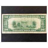 1929 Brown Seal $20 Dollar National Currency Minneapolis