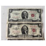 1953 Red Seal $2 Dollar Notes